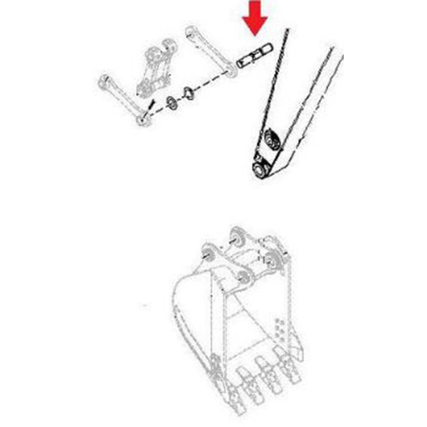 3088579 Pin, Link to Dipper Fits John Deere 160LC 180GLC 200CLC 200DLC 225CLC